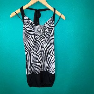 B_Envied size medium zebra animal print halter top